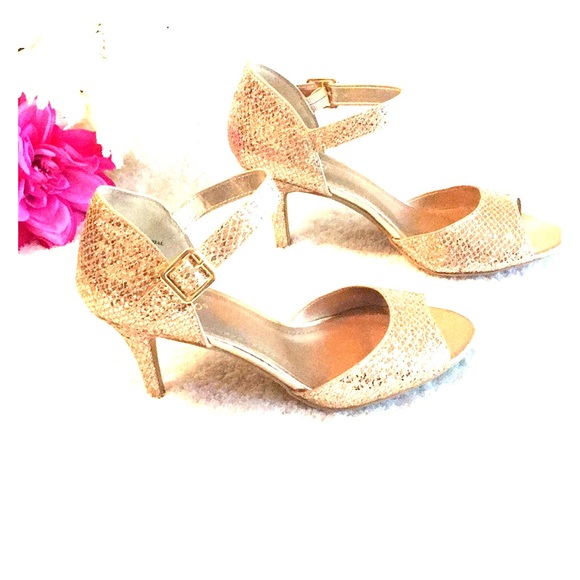 Bamboo Gold Glitter Heels Final Price - Picture 4 of 7